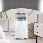 Climatiseur portable Costway 8000 BTU/10000 BTU ASHRAE 3-en-1 avec télécommande