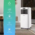 Climatiseur portable Costway 5000 BTU (8000 BTU ASHRAE) avec télécommande, refroidisseur d'air 3-en-1 avec séchage