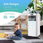 Climatiseur portable Costway 5000 BTU (8000 BTU ASHRAE) avec télécommande, refroidisseur d'air 3-en-1 avec séchage