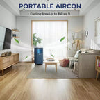 Climatiseur portable Costway 5000 BTU (8000 BTU ASHRAE) avec télécommande, refroidisseur d'air 3-en-1 avec séchage