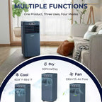 Climatiseur portable Costway 5000 BTU (8000 BTU ASHRAE) avec télécommande, refroidisseur d'air 3-en-1 avec séchage