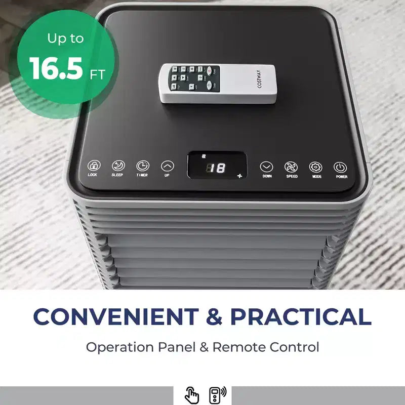Costway 10000 BTU ASHRAE Portable Air Conditioner 3-in-1 Air Cooler w/Dehumidifier & Fan Mode