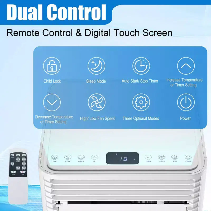 Costway 10000 BTU ASHRAE Portable Air Conditioner 3-in-1 Air Cooler w/Dehumidifier & Fan Mode