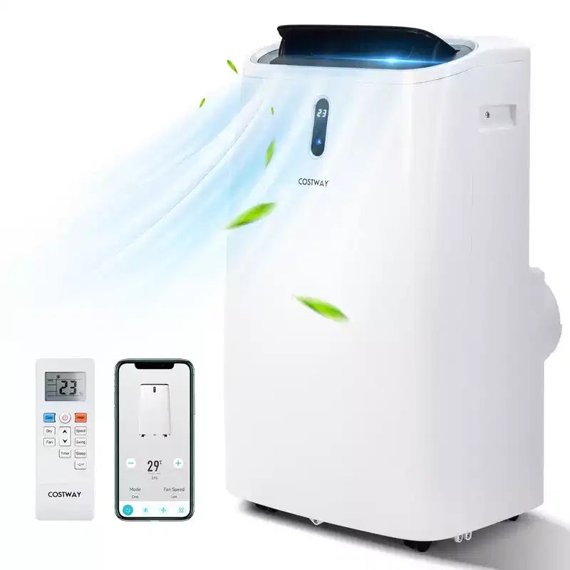 Costway 8800 BTU (14000 BTU ASHRAE) Portable Air Conditioner 4-in-1 Air Cooler w/ APP & WiFi Smart Control