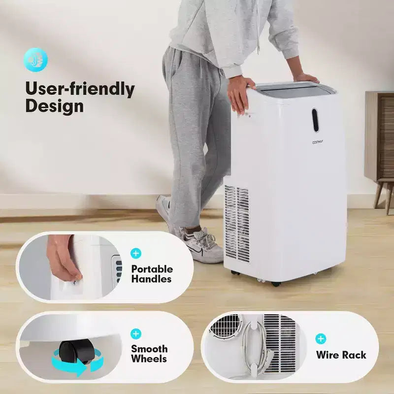 Climatiseur portatif Costway 8800 BTU (14000 BTU ASHRAE) 4-en-1 avec application et contrôle intelligent Wi-Fi