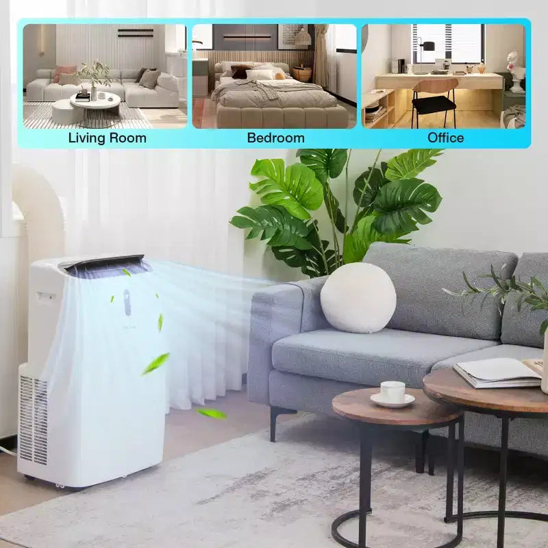 Climatiseur portatif Costway 8800 BTU (14000 BTU ASHRAE) 4-en-1 avec application et contrôle intelligent Wi-Fi