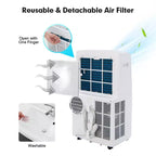 Climatiseur portable 4-en-1 Costway 8800 BTU (12000 BTU ASHRAE) avec contrôle intelligent APP et WiFi