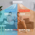 Costway 12000 BTU Mini Split Air Conditioner & Heater Ductless 17 SEER2 750 Sq. Ft