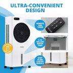 Newair Evaporative Air Cooler and Portable Cooling Fan, 1600 CFM AC Swamp Cooler, Top Loading Ice Chamber, 3.16 Gallon Removable Water Tank