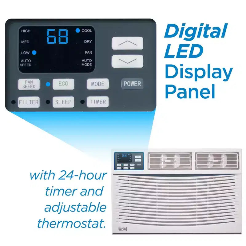 BLACK+DECKER Window Air Conditioners, 5,00014,000 BTU, Cools Rooms up to 700 Sq. Ft., with Remote or Manual Controls, Multiple Cooling Speeds
