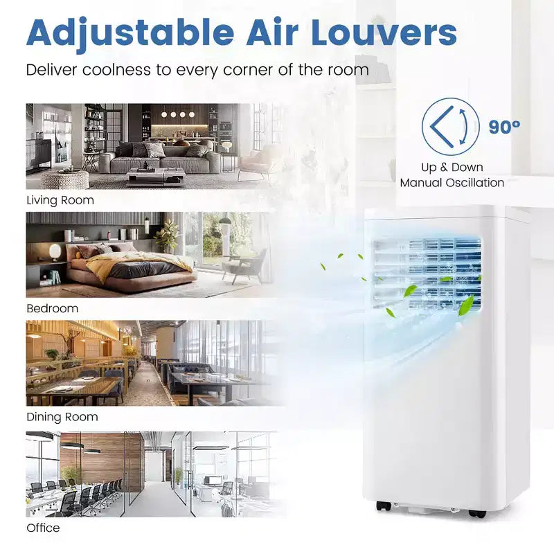 Costway 5000 BTU (8000 BTU ASHRAE) Portable Air Conditioner 3-in-1 AC Unit With Cool Dehum Fan Sleep Mode