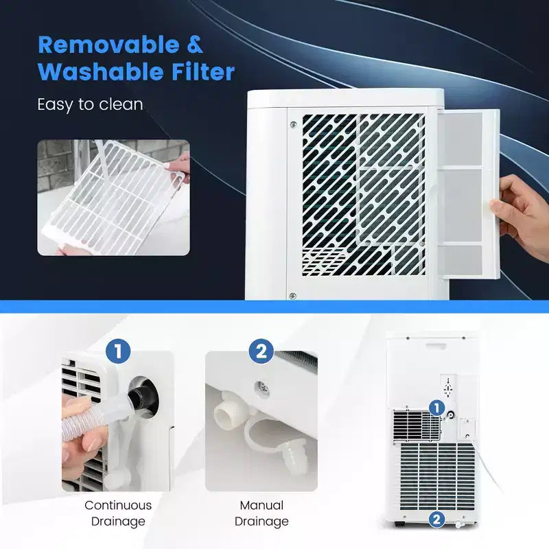 Costway 5000 BTU (8000 BTU ASHRAE) Portable Air Conditioner 3-in-1 AC Unit With Cool Dehum Fan Sleep Mode