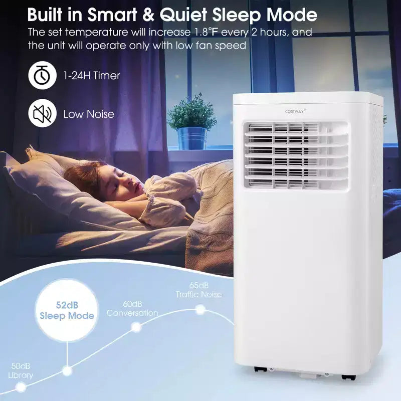 Costway 6000 BTU (10000 BTU ASHRAE) Portable Air Conditioner 3-in-1 AC Unit With Cool Dehum Fan Sleep Mode