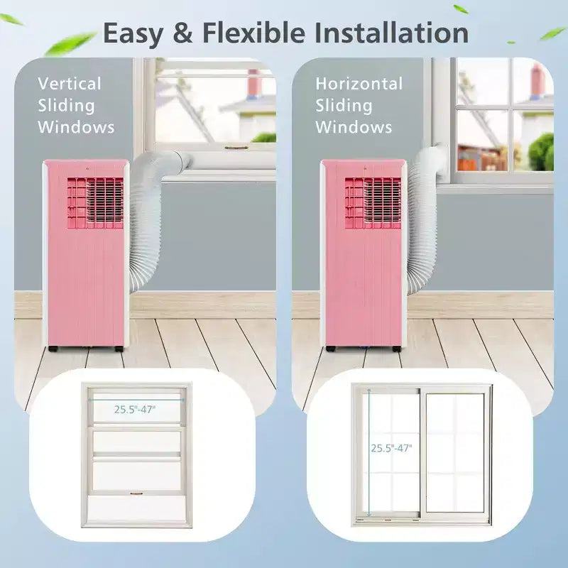 Climatiseur Portable Costway 7100 BTU (10000 BTU ASHARE) Unité AC 3-en-1 avec Refroidissement Déshumidification Ventilation Mode Veille