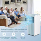 Climatiseur Portable Costway 7100 BTU (10000 BTU ASHARE) Unité AC 3-en-1 avec Refroidissement Déshumidification Ventilation Mode Veille