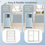 Climatiseur Portable Costway 7100 BTU (10000 BTU ASHARE) Unité AC 3-en-1 avec Refroidissement Déshumidification Ventilation Mode Veille