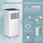 Costway 10000 BTU Portable Air Conditioner 3-in-1 Air Cooler with Fan Dehum Sleep Mode