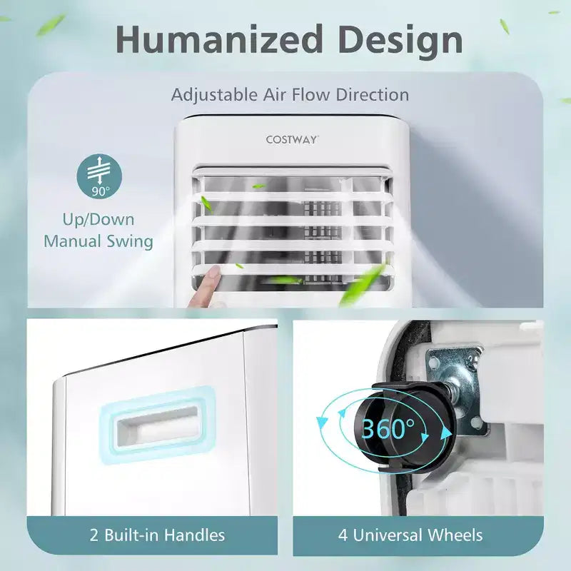 Costway 10000 BTU Portable Air Conditioner 3-in-1 Air Cooler with Fan Dehum Sleep Mode