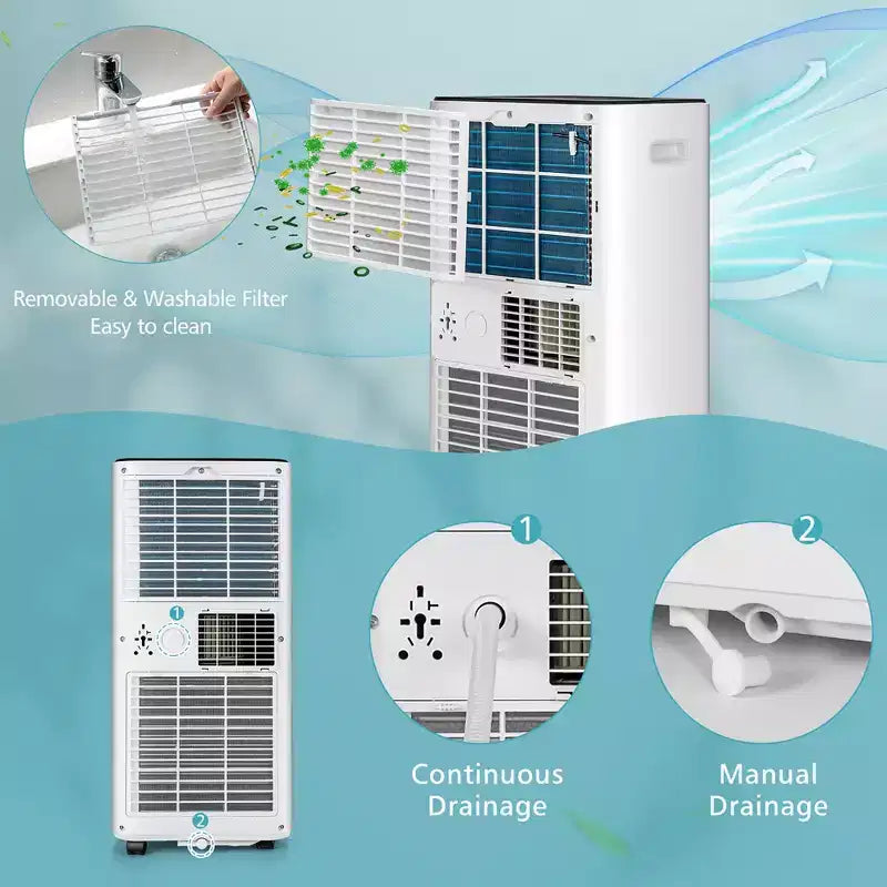 Costway 10000 BTU Portable Air Conditioner 3-in-1 Air Cooler with Fan Dehum Sleep Mode