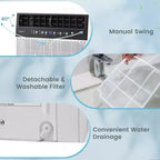 Costway 8100 BTU (12000 BTU Ashrae) Window Air Conditioner with Remote, LED Control Panel, up to 400 Sq.Ft.