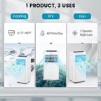 Costway 8000 BTU Portable Air Conditioner 3-in-1 AC Unit with Cool Fan Dehum Sleep Mode