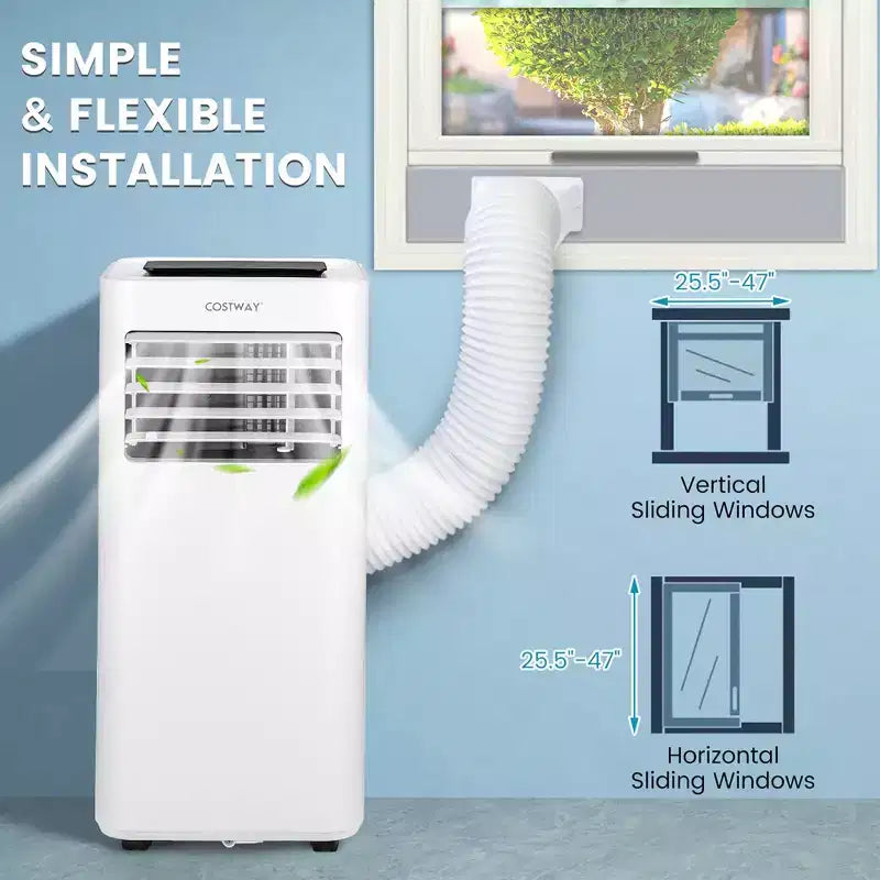 Costway 8000 BTU Portable Air Conditioner 3-in-1 AC Unit with Cool Fan Dehum Sleep Mode