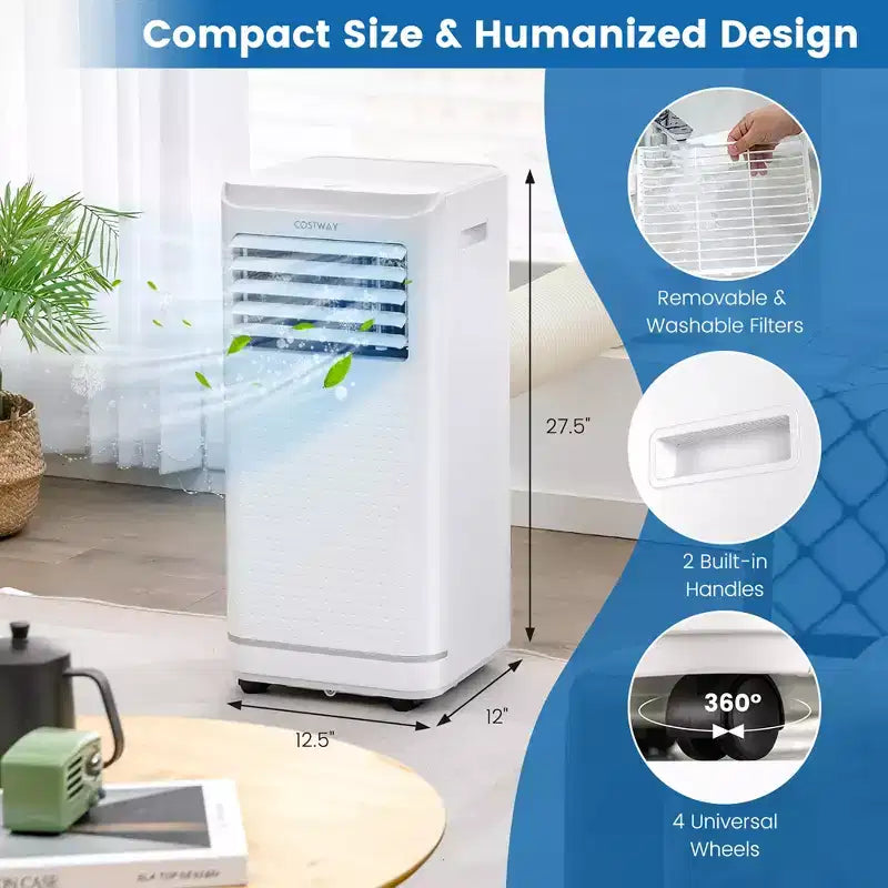 Climatiseur portable 8000 BTU Costway avec déshumidificateur et mode ventilateur, jusqu'à 23 m²