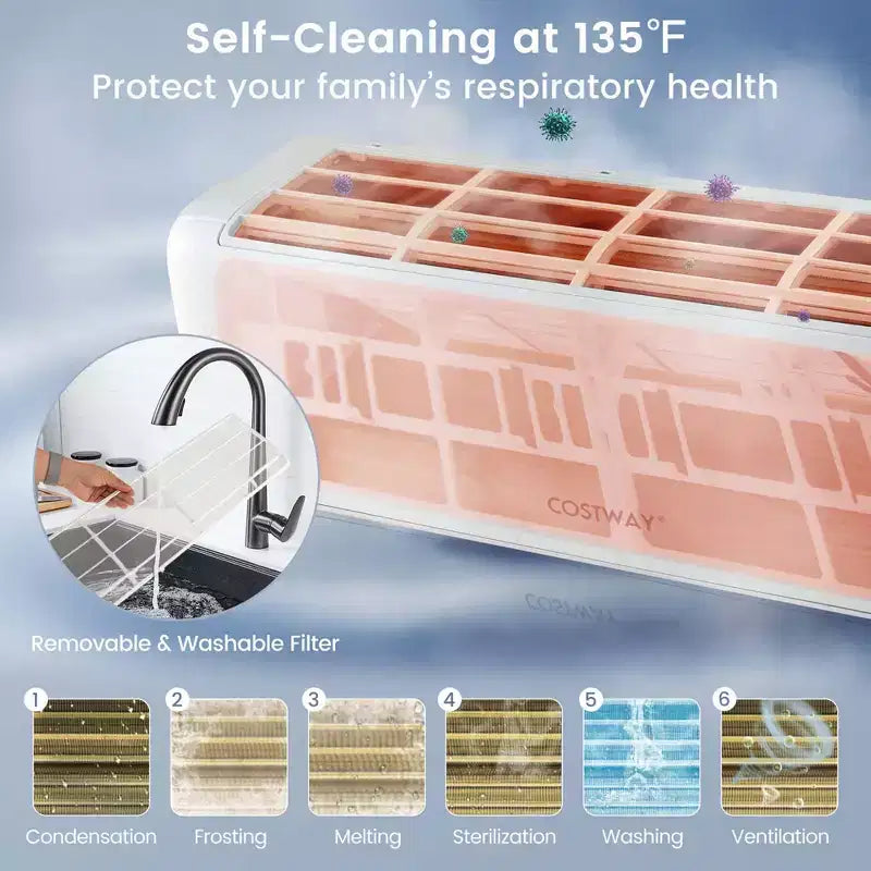 Climatiseur mural Costway 18 000 BTU avec thermopompe et télécommande