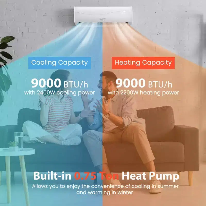 Climatiseur et Chauffage Split Mural Costway 9000 BTU avec Télécommande