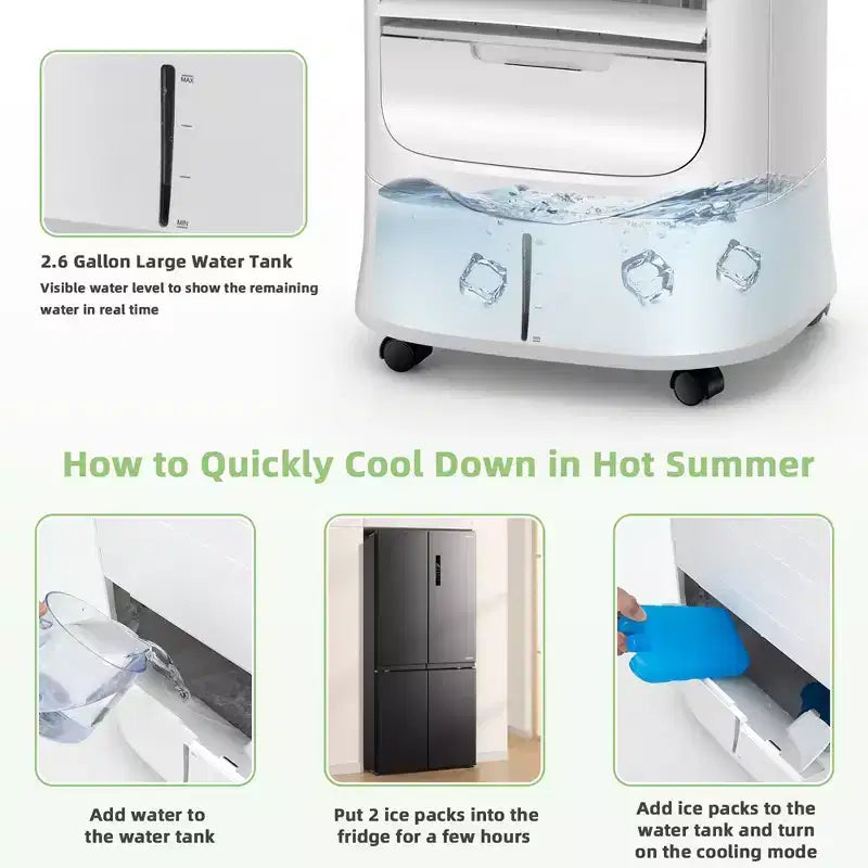 Costway 4-in-1 Evaporative Air Cooler Portable Humidifier with Timer, 3 Modes & Speeds
