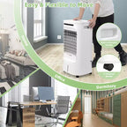 Costway 4-in-1 Evaporative Air Cooler Portable Humidifier with Timer, 3 Modes & Speeds