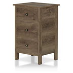Table de chevet Mulgrew en bois d'ingénierie noyer rustique vieilli à 3 tiroirs par Carbon Loft