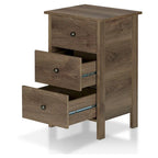 Table de chevet Mulgrew en bois d'ingénierie noyer rustique vieilli à 3 tiroirs par Carbon Loft