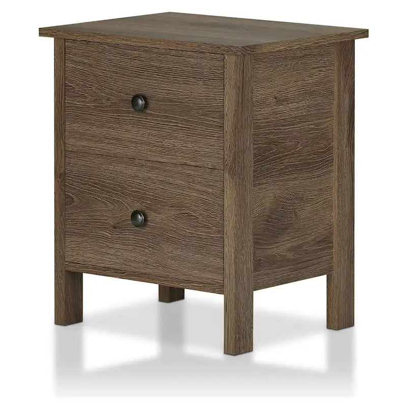 Table de chevet Mulgrew en bois d'ingénierie noyer rustique vieilli à 3 tiroirs par Carbon Loft