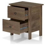 Table de chevet Mulgrew en bois d'ingénierie noyer rustique vieilli à 3 tiroirs par Carbon Loft