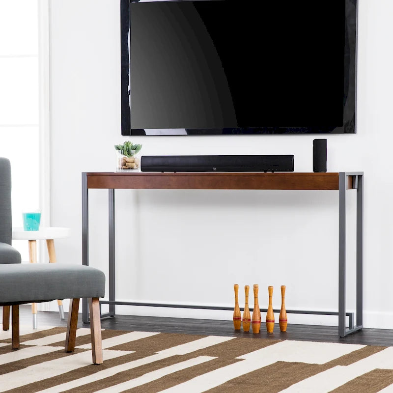 SEI Furniture Macen Modern Narrow Industrial Console Table