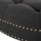 Pouf rond contemporain Cimarron avec roulettes par Christopher Knight Home
