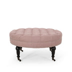 Pouf rond contemporain Cimarron avec roulettes par Christopher Knight Home