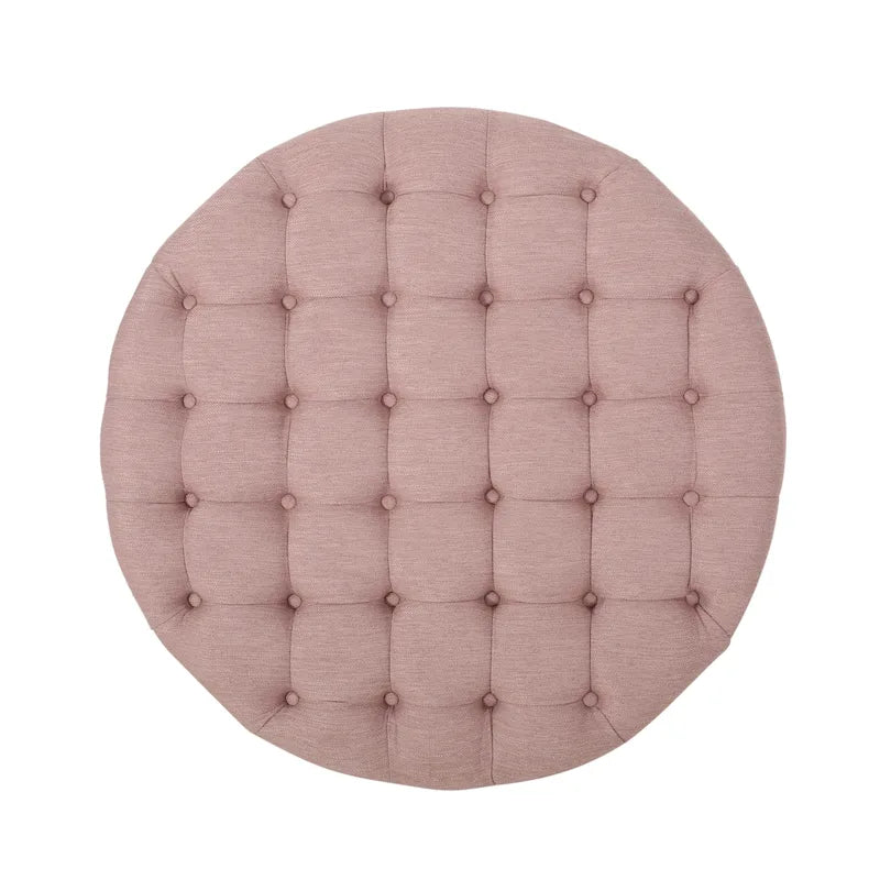 Pouf rond contemporain Cimarron avec roulettes par Christopher Knight Home