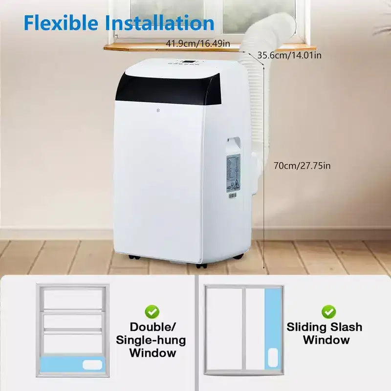 14000 BTU Portable Air Conditioner 3 in 1 with Remote Cool & Dual Motors & Auto Swing