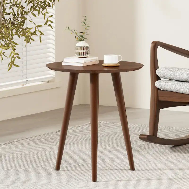 Table d'appoint Evie Wood avec revêtement en faux bois par Christopher Knight Home - 20L x 20W x 22H