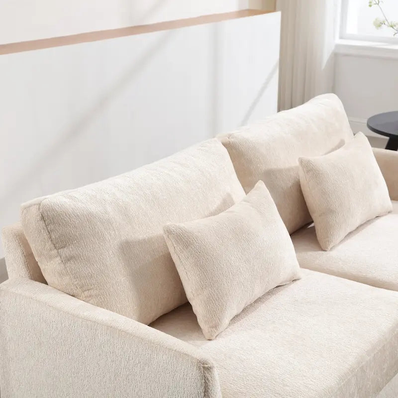 Causeuse moderne en tissu chenille - 62,68 x 68,90 x 31,89