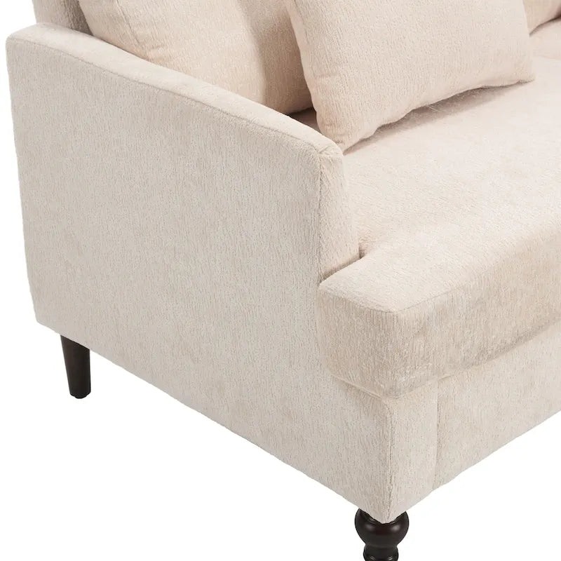 Causeuse moderne en tissu chenille - 62,68 x 68,90 x 31,89