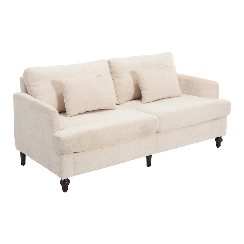 Causeuse moderne en tissu chenille - 62,68 x 68,90 x 31,89