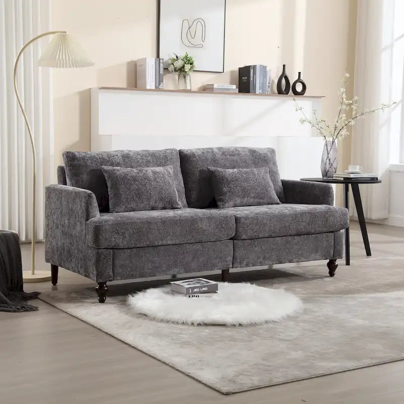 Causeuse moderne en tissu chenille - 62,68 x 68,90 x 31,89