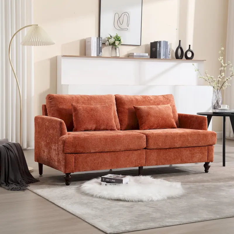 Causeuse moderne en tissu chenille - 62,68 x 68,90 x 31,89
