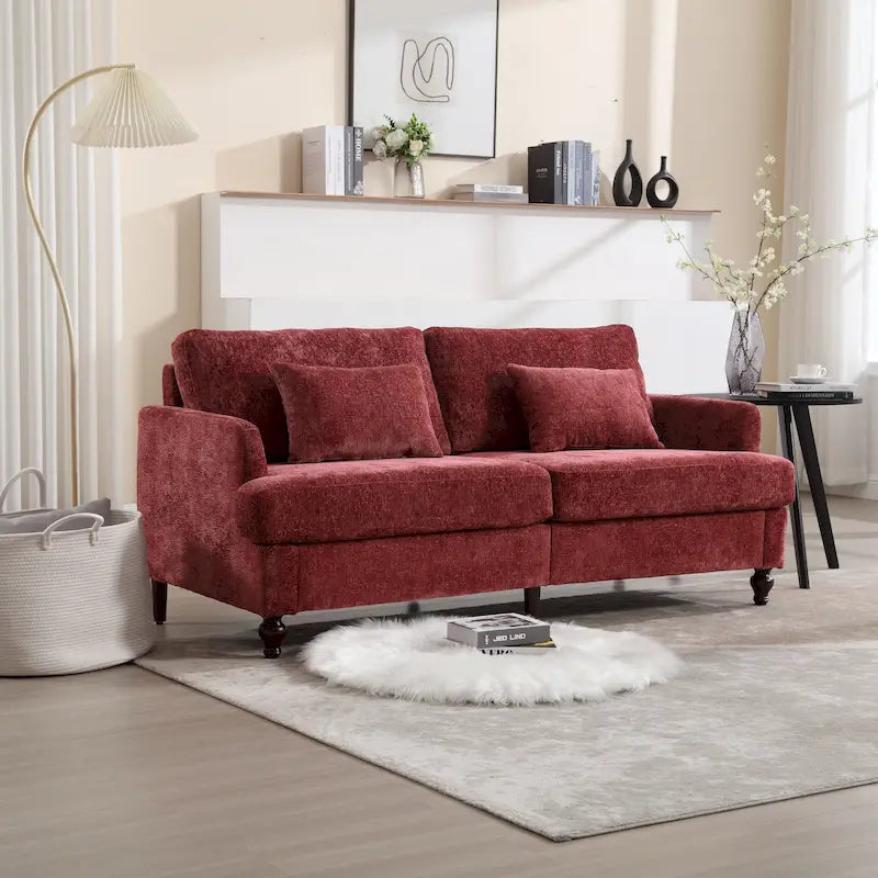 Causeuse moderne en tissu chenille - 62,68 x 68,90 x 31,89