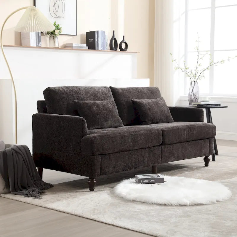 Causeuse moderne en tissu chenille - 62,68 x 68,90 x 31,89