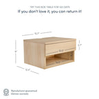 Table de chevet flottante moderne Nathan James Jackson avec tiroir de rangement et compartiment ouvert