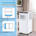 Climatiseur portable Costway 8000 BTU 3-en-1 Refroidisseur d'air Déshumidificateur Ventilateur Minuteur 24H 5000 BTU (8000 BTU ASHRAE)